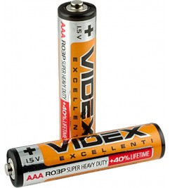 Батарейка солевая Videx R03P/AAA