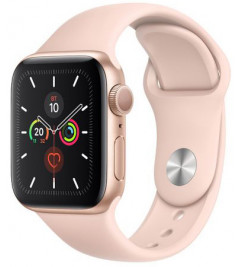 Смарт-годинник Apple Watch Series 5 GPS, 40mm Gold Aluminium Case with Pink sand Sport Band (MWV72)