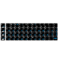Наклейки на клавиатуру для ноутбука и ПК (английский/украинский) White/Blue