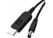 Кабель-конвертер USB - 12V/1A (2.1x 5.5 мм) Black