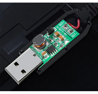 Кабель-конвертер USB - 12V/1A (2.1x 5.5 мм) Black