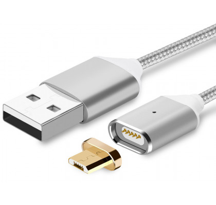Кабель магнитный USB/Micro Clip-ON Silver